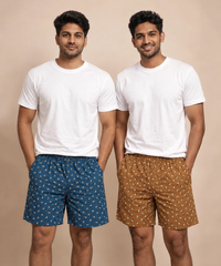 Men's Cotton Boxer Woven Checked Shorts (Pack Of 2)