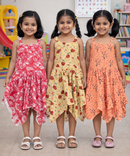 Fish Frock Floral Printed | Casual wear for Girl Kids Age 2 To 7 Years (Pack of 3)