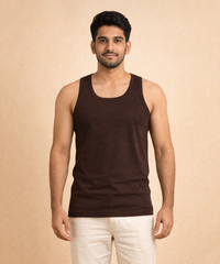 Fitto Men's Vest Plain Ticker Cotton Vest | 5 Pack Combo | Soft Breathable Innerwear