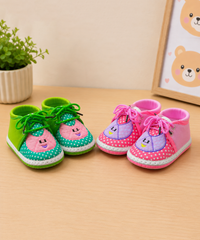 Baby Cartoon Printed Soft Sole Booties Shoes for Infants & Toddlers | Pack of 2 Pairs Set Combo