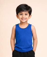 Kids Boys Color Cotton Inner Vest – Comfortable Sleeveless Undershirt ( Pack Of 5 Combo )