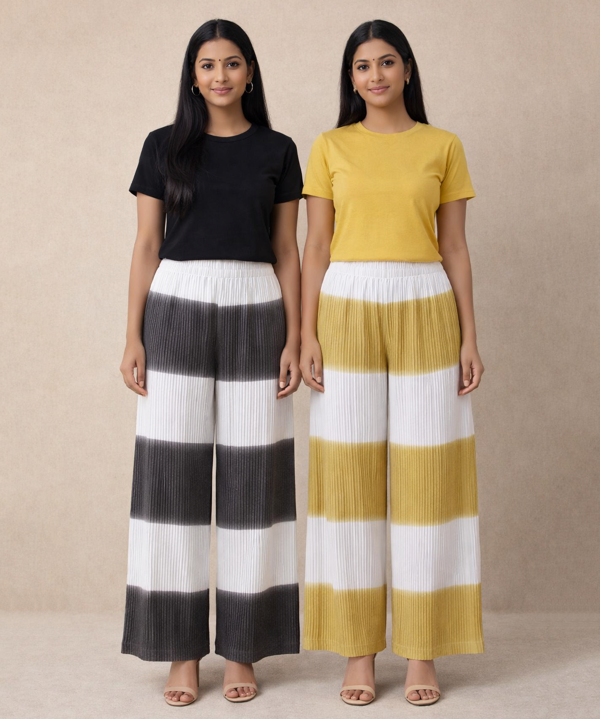 Stripes Palazzo Pant | Casual Night wear for Women (Pack of 2)