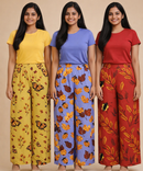 Printed Palazzo Pant | Casual Night wear for Women (Pack of 3)