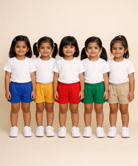 Pure Cotton Plain Shorts for Boys Kid with Elastic Age 1 to 4 Years (Pack of 10)