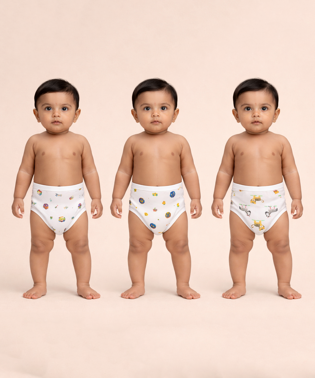 Baby Printed Cotton Nappy/Langot | Soft Muslin Fabric | 0–6 Months (Pack of 3 Pieces)