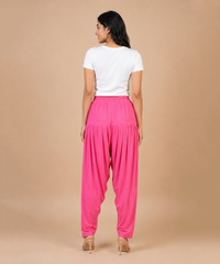 Women's Solid Pink Patiala Pant | Size L, XL, 2XL, 3XL | Comfortable Ethnic Salwar Bottom for Daily Wear