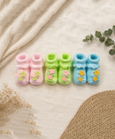 Soft Cotton Baby Booties | 0 to 12 Months | Pack of 3 Pairs Set