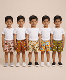 Boys Kids Pure Cotton Printed Shorts with Elastic | Age 0 to 4 Years (Pack of 10 Pieces)