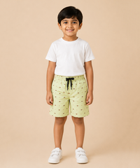 Kids Printed Cotton Shorts for Boys | Age - 5 to 6 Years & 9 to 10 Years | Soft Elastic Waist Casual Summer Shorts | Pack Of 1 Piece