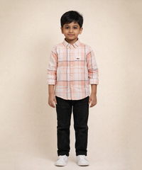 Kids Checked Cotton Shirt | Full Sleeve Casual Wear | Age 3–13 Years