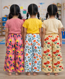 Printed Palazzo Pant | Casual Night wear for Girl Kids Age 4 To 10 Years (Pack of 3)