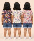 Kids Girls Cotton Printed T-shirt | 0 to 3 Years (Pack Of 3 Pieces)