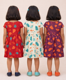 Girl Kids Frock 100% Cotton Floral Printed Gown Dress/Frock Dress | Age 1 to 8 Years (Pack of 3 Pieces)