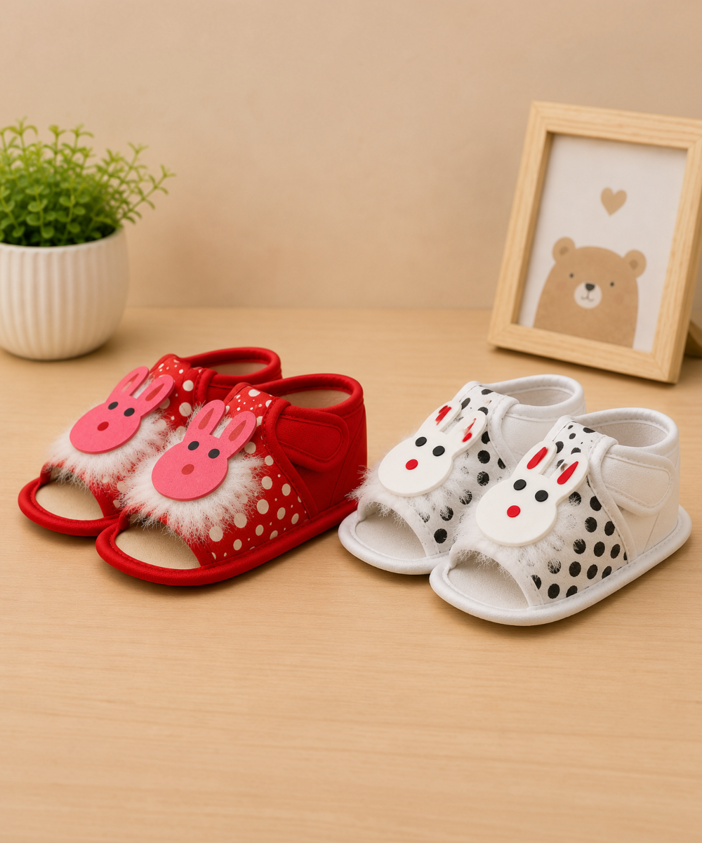 Baby Cartoon Printed Soft Sole Booties Shoes for Infants & Toddlers | Pack of 2 Pairs Set Combo
