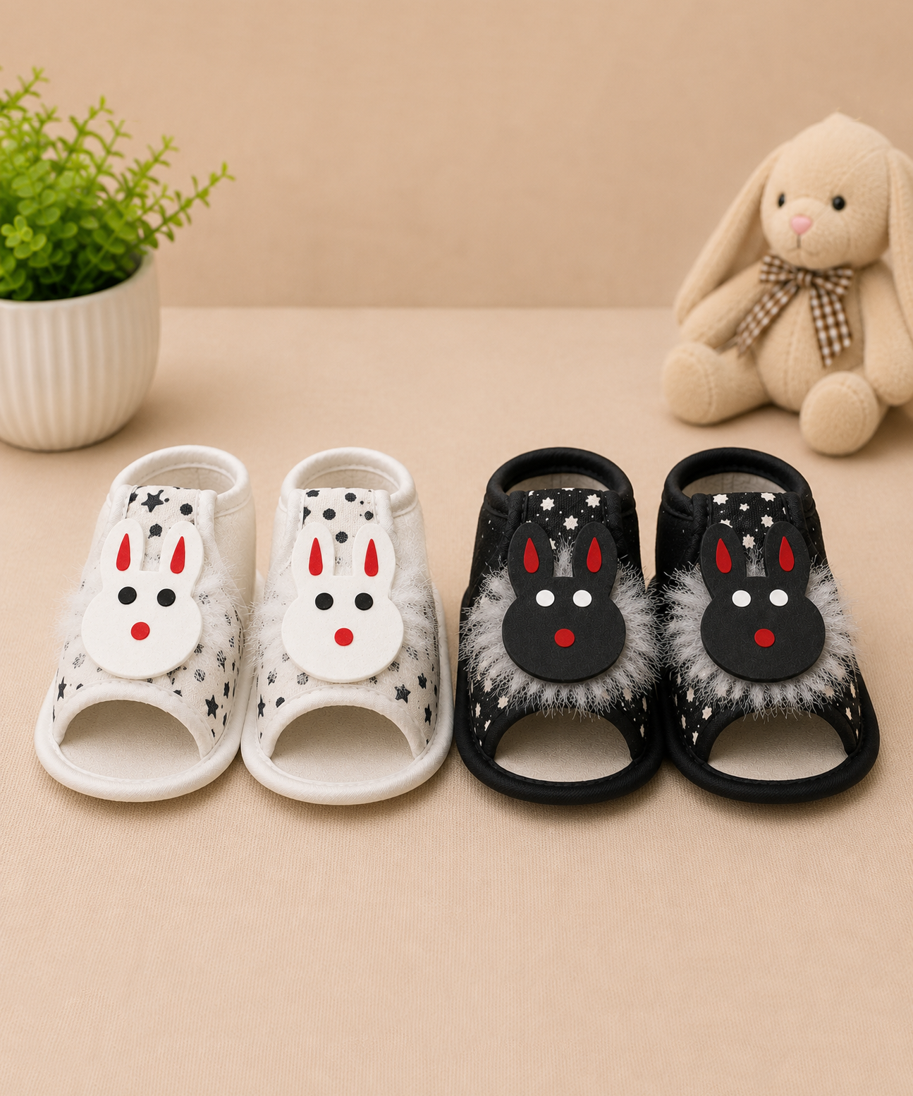 Baby Cartoon Printed Soft Sole Booties Shoes for Infants & Toddlers | Pack of 2 Pairs Set Combo