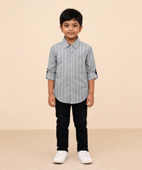 Kids Checked Cotton Shirt | Full Sleeve Casual Wear | Age 3–13 Years