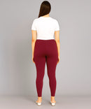 Maroon Color Premium 4 way Lycra Women Leggings (Ankle Length)
