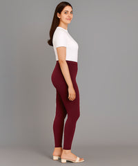 Maroon Color Premium 4 way Lycra Women Leggings (Ankle Length)