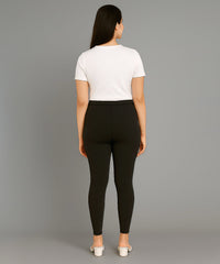 Black Color Premium 4 way Lycra Women Leggings (Ankle Length)