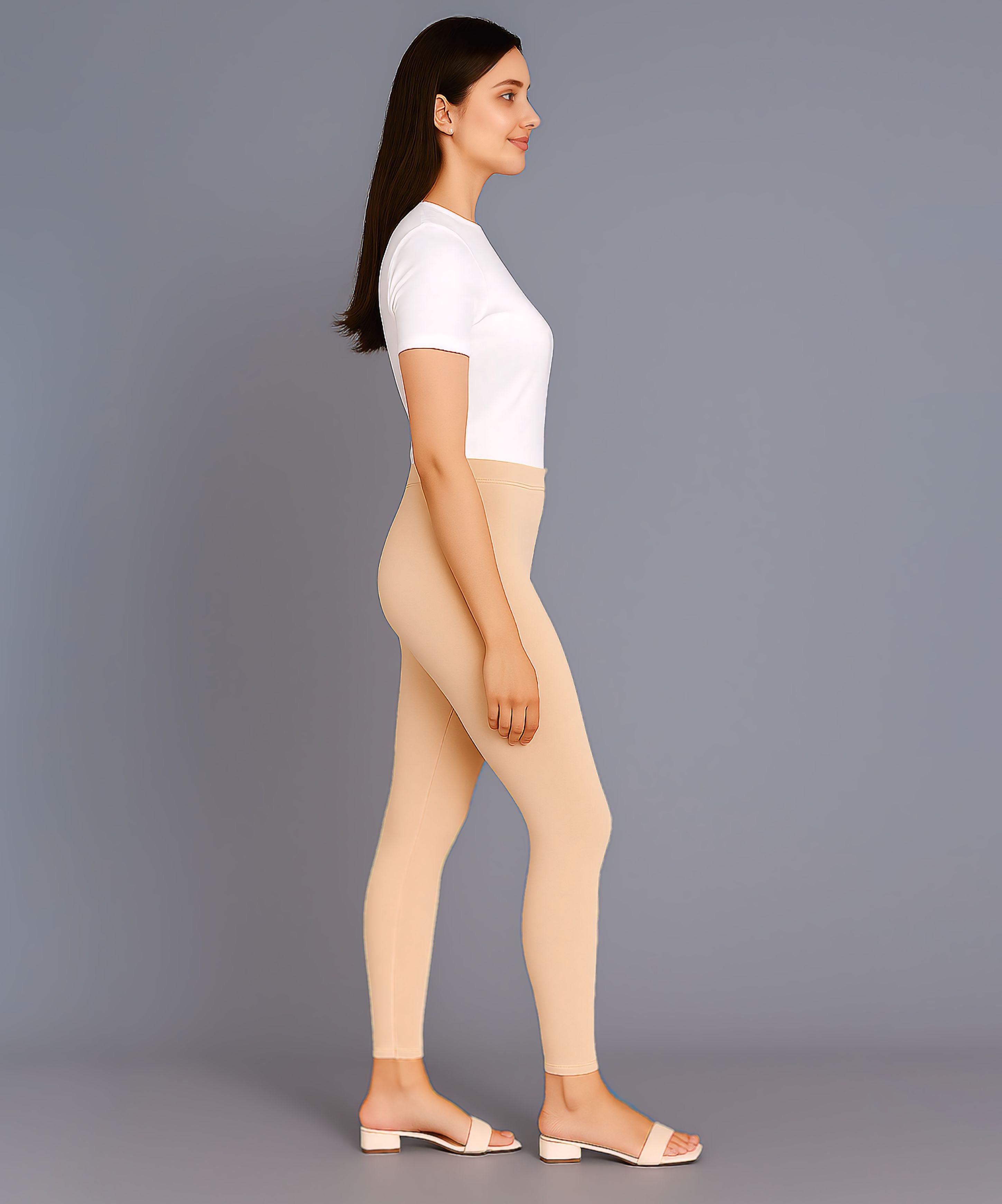 Beige Color Premium 4 way Lycra Women Leggings (Ankle Length)