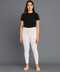 White Color Premium 4 way Lycra Women Leggings (Ankle Length)