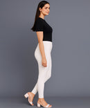 White Color Premium 4 way Lycra Women Leggings (Ankle Length)