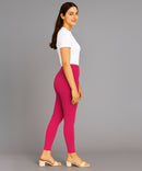 Pink Color Premium 4 way Lycra Women Leggings (Ankle Length)