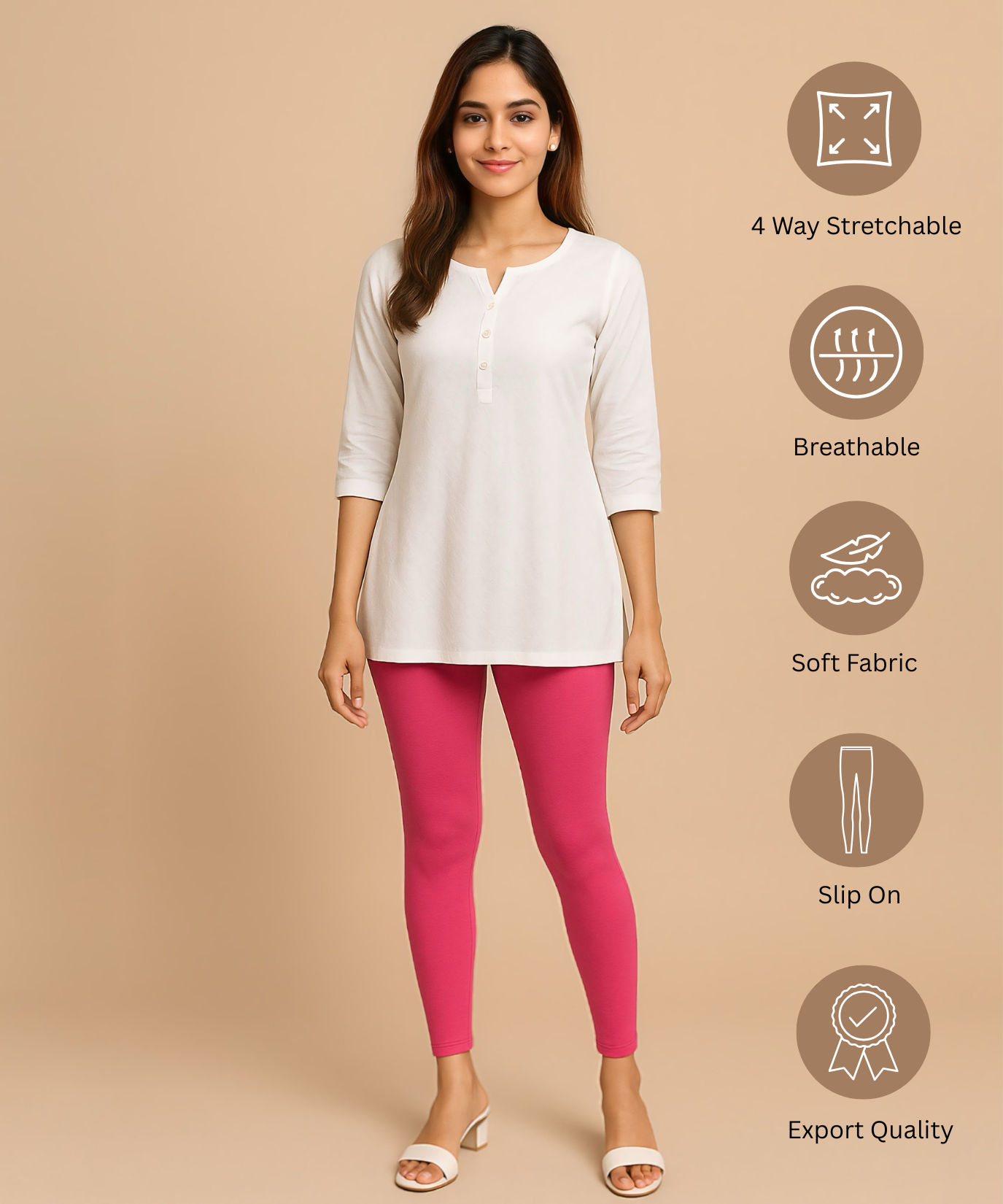 Premium 4 way Lycra Women Leggings (Ankle Length)