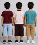 Boy Kid Co-ord Set | Half sleeve T-shirt and 3/4 pant for Boy Kids | Sizes Age 4 to 7 Years (Pack of 3 Set) - 927