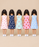 Girls 100% Cotton All Over Printed 2 To 5 Years Gown Dress/Frock Dress (Pack of 5)