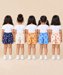 Girls Printed Cotton Shorts | Soft Elastic Waist Casual Shorts | Age 4 to 12 Years (Pack of 5 Pieces)