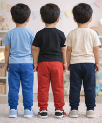 Cotton Track Pant with Bottom Cuff | Random Cartoon Printed | Age 0 to 5 Years (Pack of 3 Pieces)