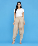 Women's Solid Beige Color Patiala Pant | Size L, XL, 2XL, 3XL | Comfortable Ethnic Salwar Bottom for Daily Wear