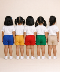 Pure Cotton Plain Shorts for Boys Kid with Elastic Age 1 to 4 Years (Pack of 10)