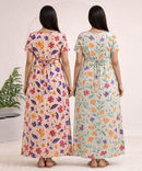 Maternity Feeding Maxi Dress | Nursing Friendly Nighty Style (Pack of 2 Pieces)