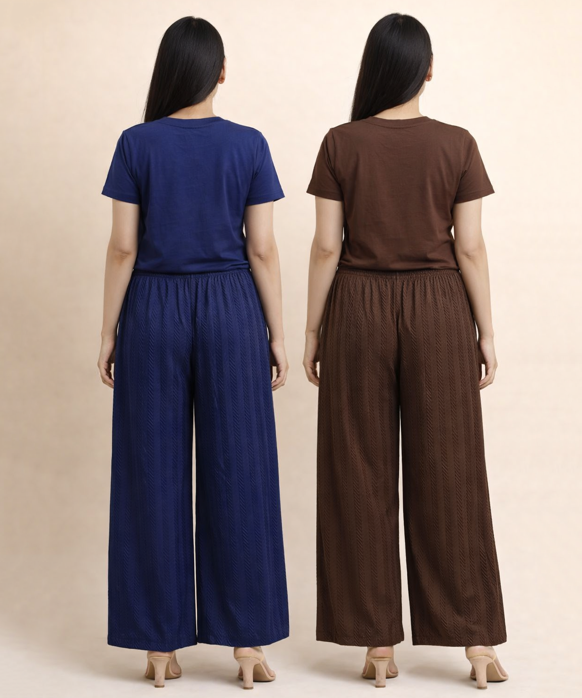 Crinkle Cotton Palazzo Pant | Casual Night wear for Women (Pack of 2)