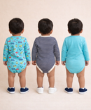Boy & Girl Baby Long Sleeve Bodysuit | 100% Pure Cotton | Age 0-12 Months (Pack of 3 Combo)