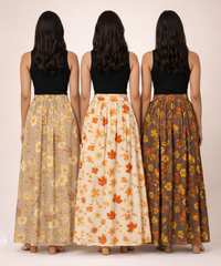 Rayon Floral Printed Skirt for Women Casual & Party Wear | Combo (Pack of 3)