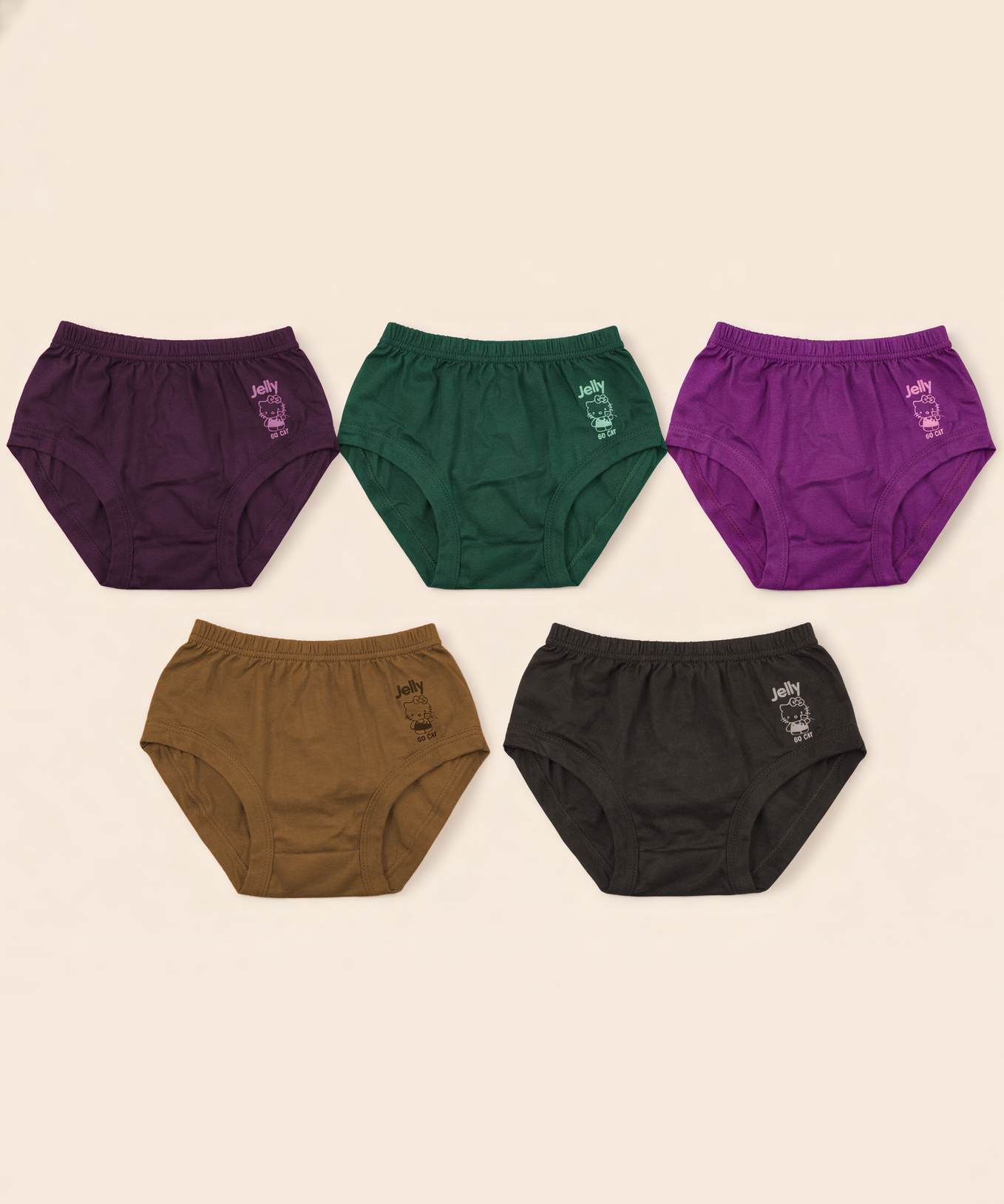 Boy Kids Jelly Plain Underwear Brief 100% Pure Cotton | (Pack of 5)