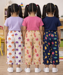 Pure Cotton Pajama Pant for Casual wear for Girl Kids Age 0 To 6 Years (Pack of 3)