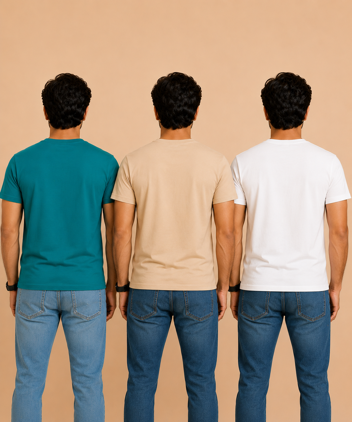 Men's Half Sleeve Printed Round Neck T-Shirt Combo (Pack of 3)