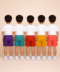 Pure Cotton Plain Shorts for Boys Kid with Elastic Age 1 to 4 Years (Pack of 10)