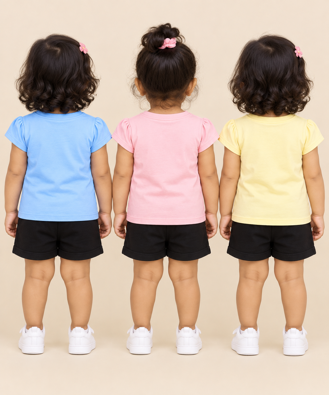Baby Girls All Over Printed Cotton T-Shirt Multi Colour | Age 3 to 24 Months (Pack of 3 Pieces)