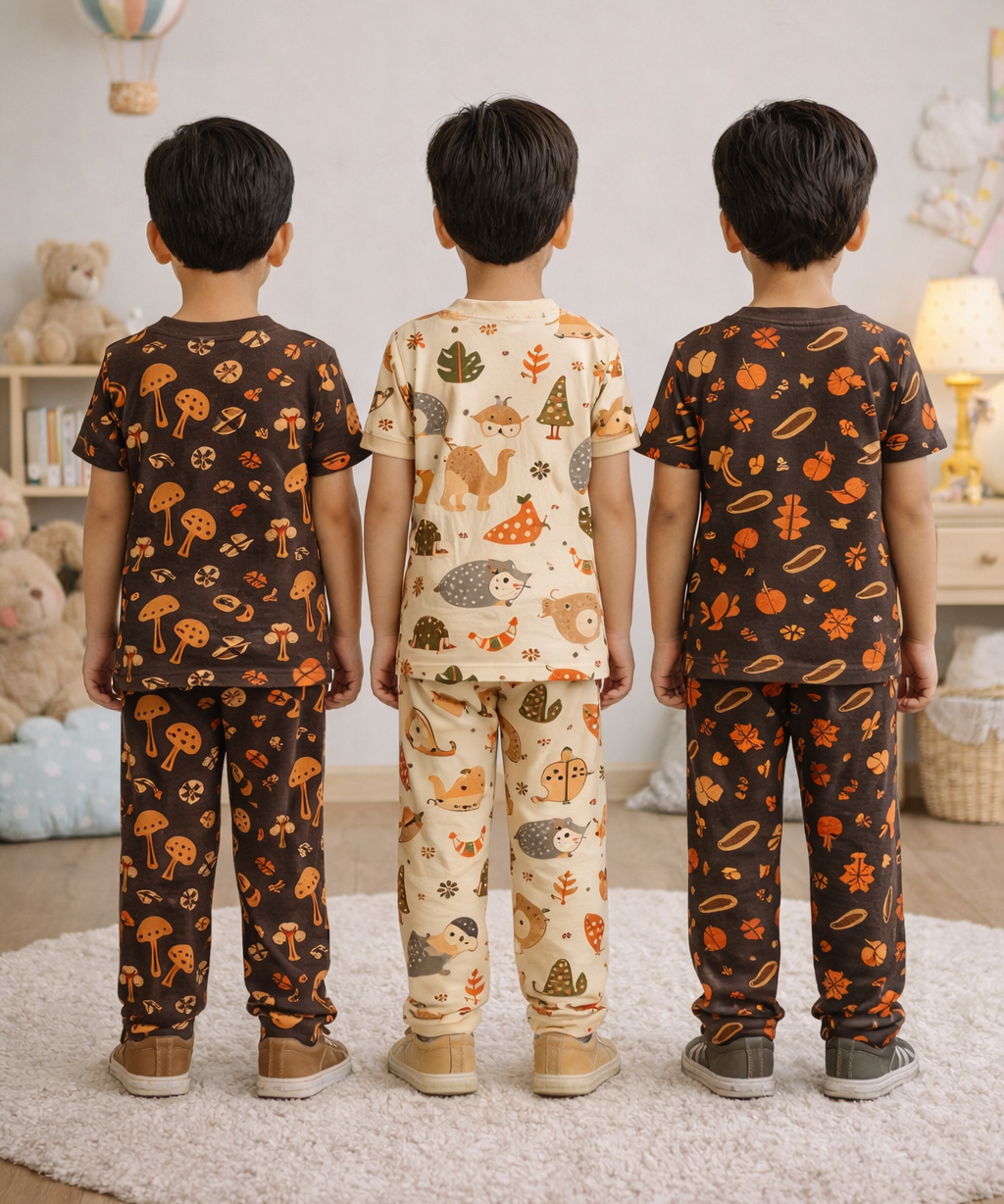 Boys Cotton Cartoon Printed Kids Co-ord Set Combo | Age 0 to 5 Years | T-shirt & Track pant (Combo Set Pack of 3)