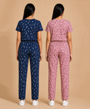 Girls Cotton All-Over Printed T-Shirt & Full-Length Pant Night Suit | Age - 9 to 15 Years | Pack of 2 Sets