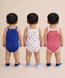 Boy & Girl Baby Tank Bodysuit | 100% Pure Cotton | Age 0-12 Months (Pack of 3 Combo)