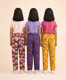 Girls Cotton Printed Track Pants (Pack of 3) | Nightwear & Casual | 6–9 Years