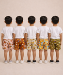 Boys Kids Pure Cotton Printed Shorts with Elastic | Age 0 to 4 Years (Pack of 10 Pieces)