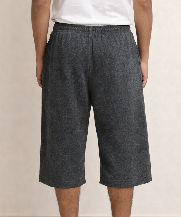 Men's Cotton Fabric 3/4 Shorts for Regular Wear | Grey Color | Sizes M, L, XL, 2XL | Rolls Run