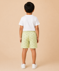 Kids Printed Cotton Shorts for Boys | Age - 5 to 6 Years & 9 to 10 Years | Soft Elastic Waist Casual Summer Shorts | Pack Of 1 Piece